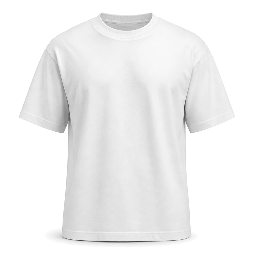The Boxy Tee in white, front view